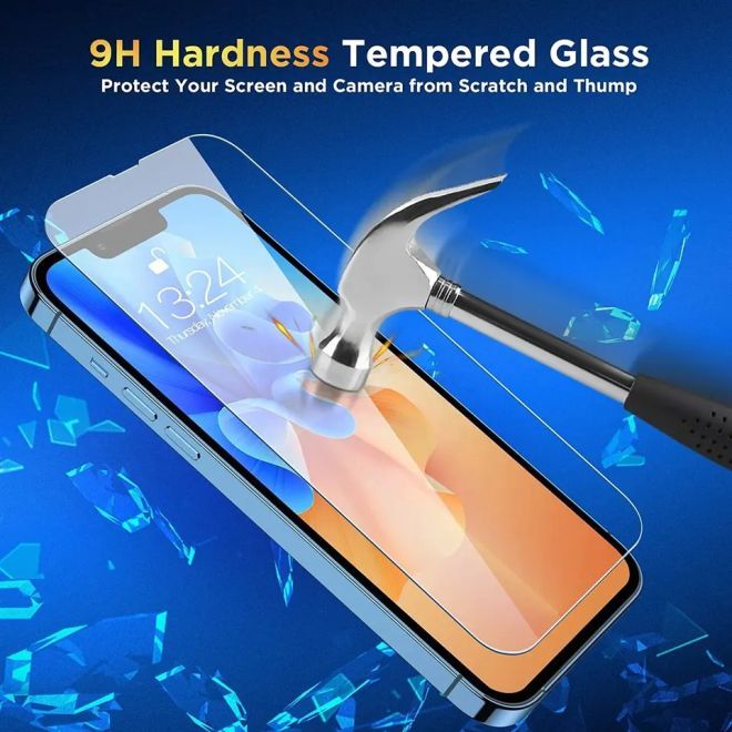 iPhone 15 Pro tempered glass screen protector - 9H tempered glass, 0.3mm - transparent