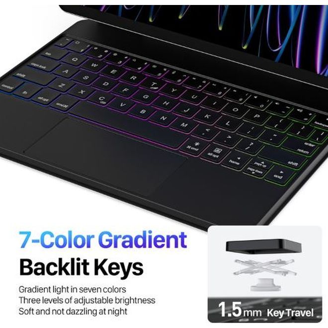 Dux Ducis - iPad Air 11 (2026/2025/2024/2022/2020) / iPad Pro 11 (2022/2021/2020/2018) Tastatur Hülle - Keyboard Case - MK Series - schwarz