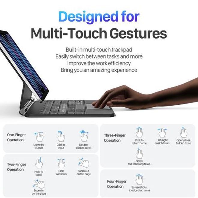 Dux Ducis - iPad Air 11 (2026/2025/2024/2022/2020) / iPad Pro 11 (2022/2021/2020/2018) Tastatur Hülle - Keyboard Case - MK Series - schwarz