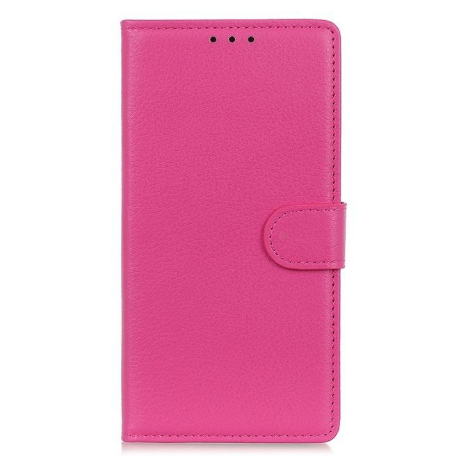 Google Pixel 7a Hülle - Litchi Leder Bookcover Series - pink