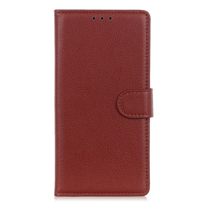Google Pixel 7a Hülle - Litchi Leder Bookcover Series - braun