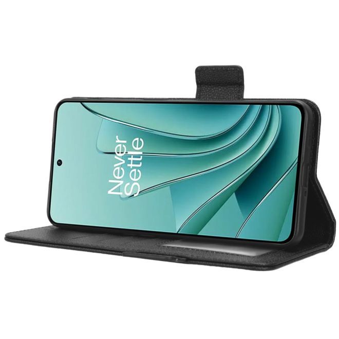 OnePlus Nord 3 Hülle - Litchi Leder Bookcover Series - schwarz