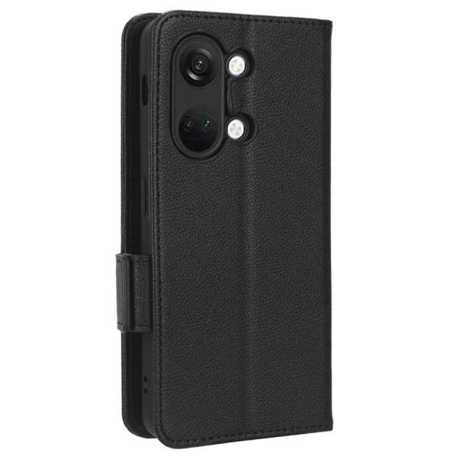 OnePlus Nord 3 Hülle - Litchi Leder Bookcover Series - schwarz