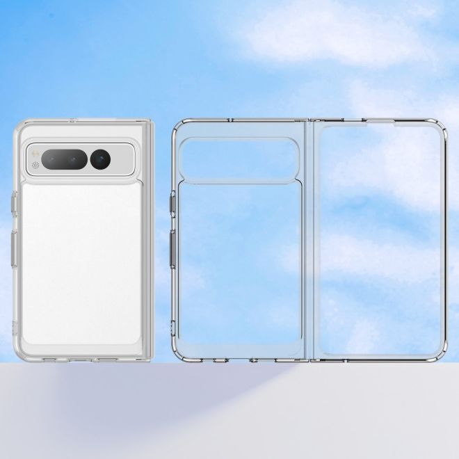 Google Pixel Fold Hülle - Hardcase Backcover - Hybrid Hülle TPU Bumper - transparent