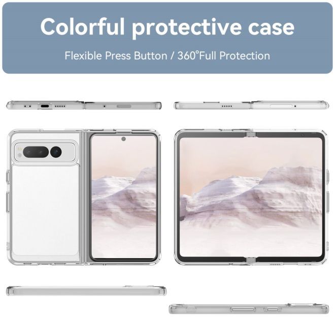 Google Pixel Fold Hülle - Hardcase Backcover - Hybrid Hülle TPU Bumper - transparent