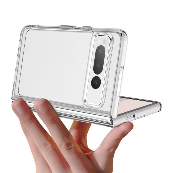 Google Pixel Fold Hülle - Hardcase Backcover - Hybrid Hülle TPU Bumper - transparent
