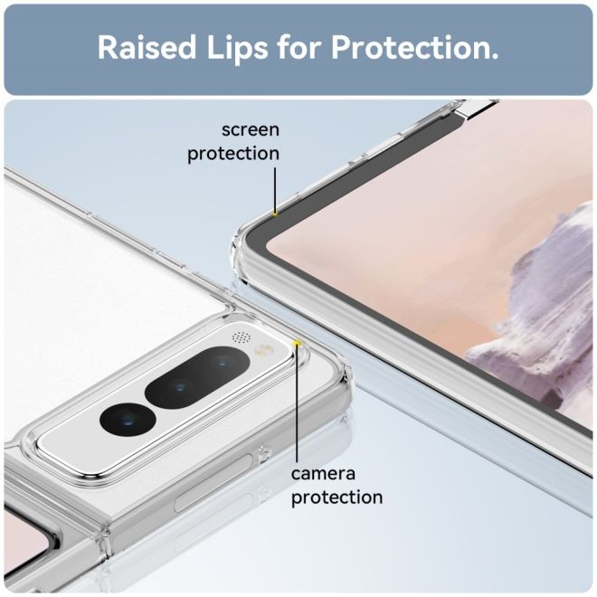 Google Pixel Fold Hülle - Hardcase Backcover - Hybrid Hülle TPU Bumper - transparent