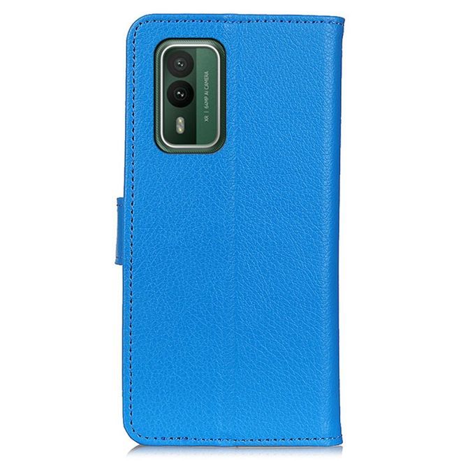 Nokia XR21 Hülle - Litchi Leder Bookcover Series - blau