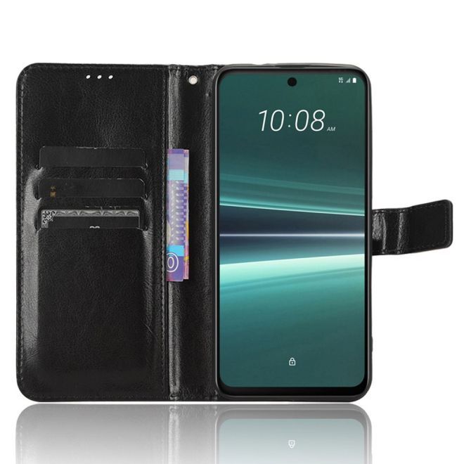 HTC U23 Pro Handyhülle - Crazy Horse III Leder Series Case - schwarz