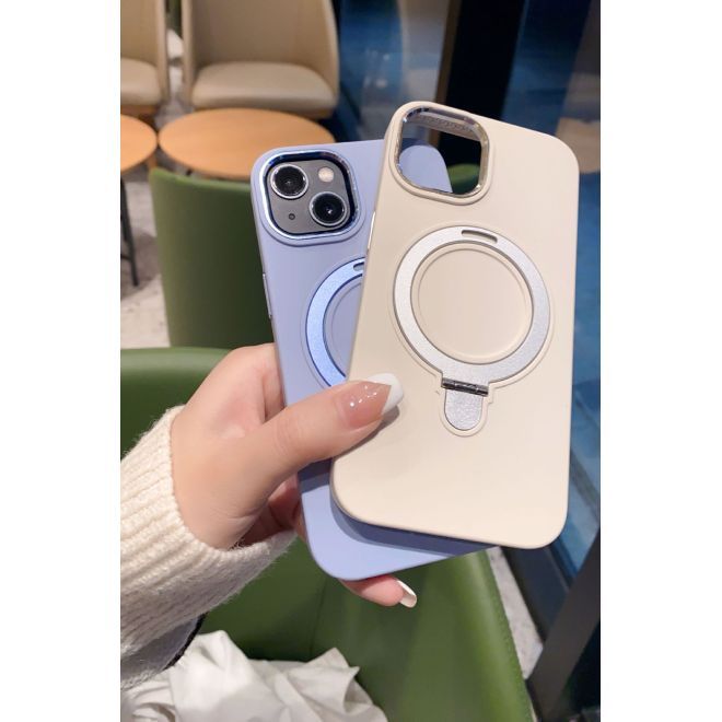 iPhone 15 Pro Max Hülle - Softcase mit Standfunktion - Liquid Silicone MagSafe Stand Series - beige