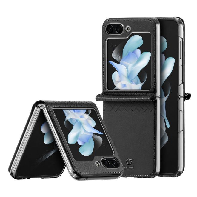 Dux Ducis - Samsung Galaxy Z Flip5 Hülle - Leder Case - Bril Series - schwarz