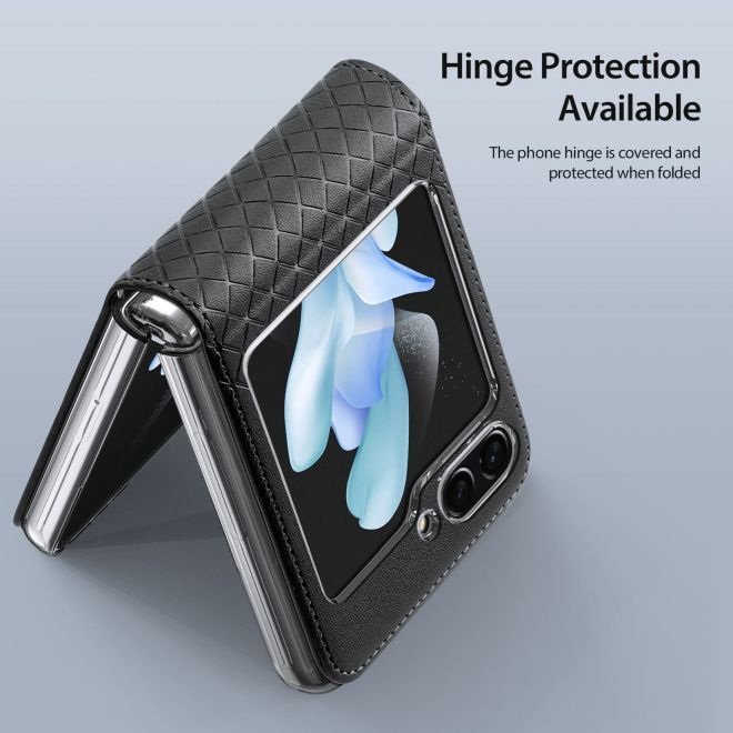 Dux Ducis - Samsung Galaxy Z Flip5 Hülle - Leder Case - Bril Series - schwarz