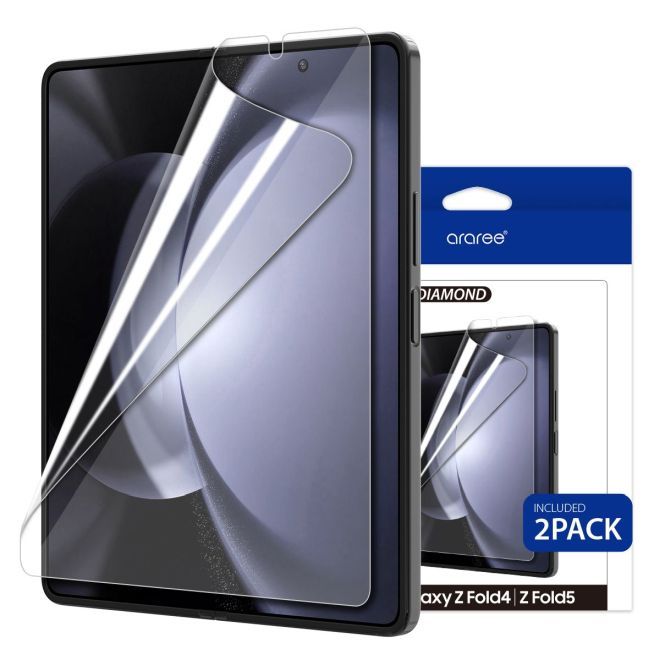 Araree - Samsung Galaxy Z Fold5 Schutzfilm aus Pet (2pcs) - Pure Diamond Series - Made in Korea - transparent