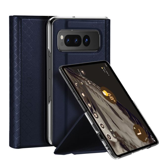 Dux Ducis - Google Pixel Fold Hülle - Leder Case - Bril Series - blau