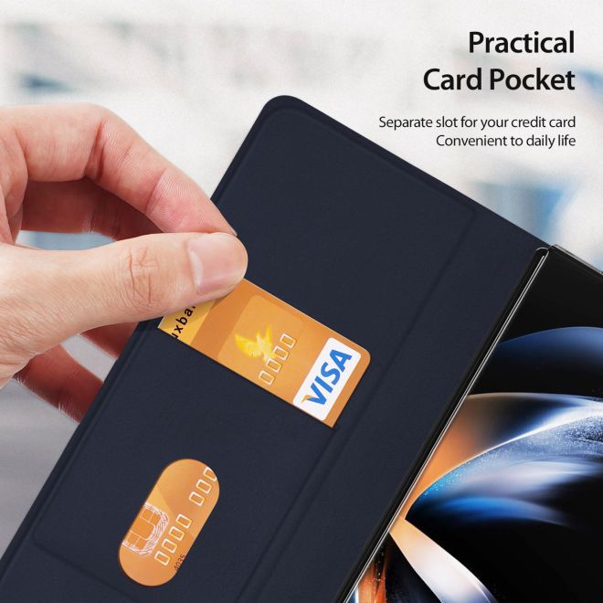 Dux Ducis - Samsung Galaxy Z Fold5 Hülle - Leder Case - Bril Series - schwarz