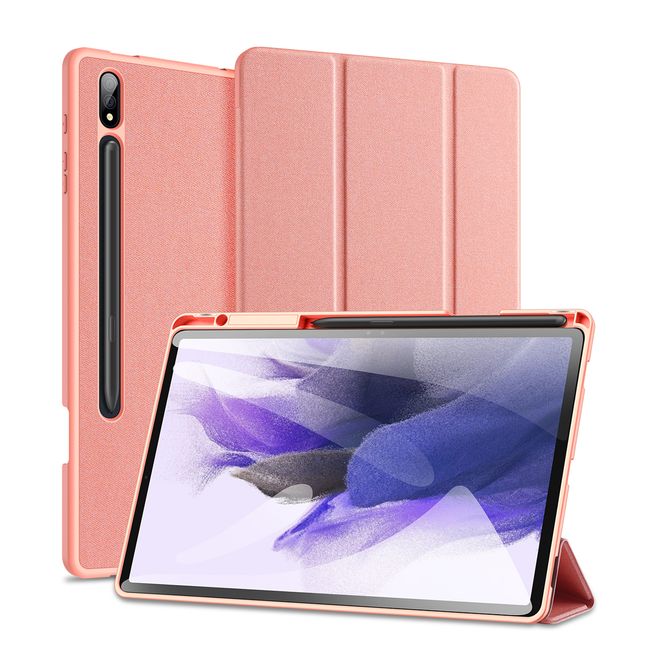 Dux Ducis - Samsung Galaxy Tab S9+ Hülle - Leder Smart Flip Case - Domo Series - pink