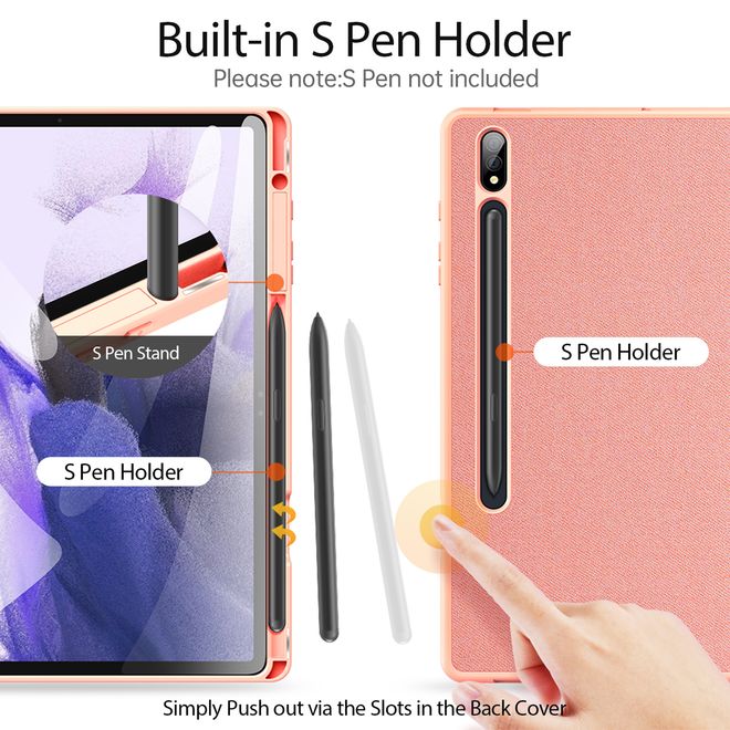 Dux Ducis - Samsung Galaxy Tab S9+ Hülle - Leder Smart Flip Case - Domo Series - pink