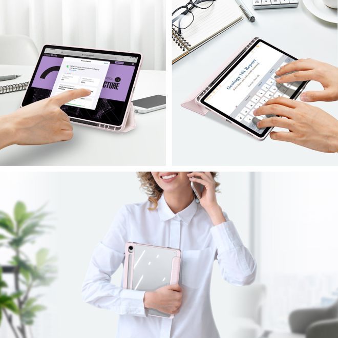 Dux Ducis - Samsung Galaxy Tab S9 / S9 FE Hülle - Leder Bookcover - Toby Series - pink