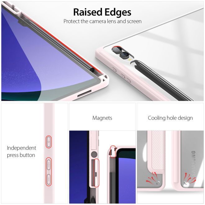 Dux Ducis - Samsung Galaxy Tab S9 Ultra / S8 Ultra Hülle - Leder Bookcover - Toby Series - pink