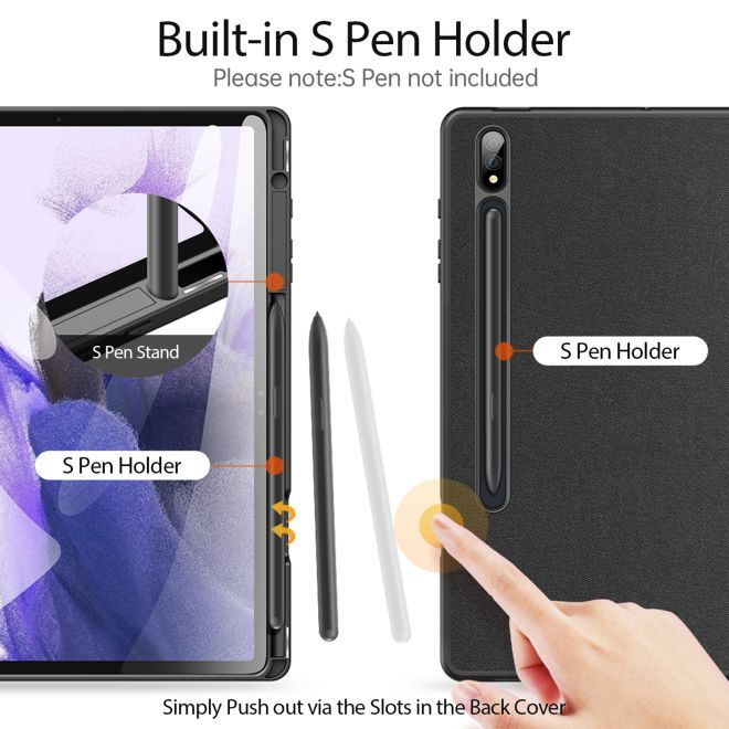 Dux Ducis - Samsung Galaxy Tab S9+ Hülle - Leder Smart Flip Case - Domo Series - schwarz