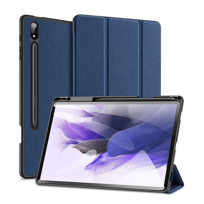 Dux Ducis - Samsung Galaxy Tab S9+ Hülle - Leder Smart Flip Case - Domo Series - blau