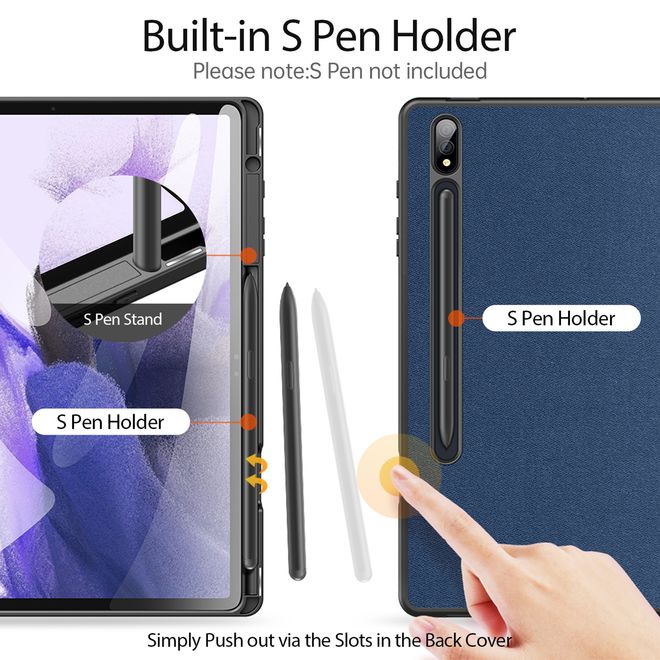 Dux Ducis - Samsung Galaxy Tab S9+ Hülle - Leder Smart Flip Case - Domo Series - blau