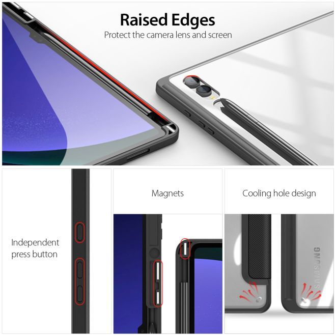 Dux Ducis - Samsung Galaxy Tab S9 Ultra / S8 Ultra Hülle - Leder Bookcover - Toby Series - schwarz