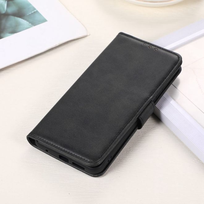 iPhone 15 Plus Phone Case - Leather Book Cover - PU Leather Stand Wallet Series - Black
