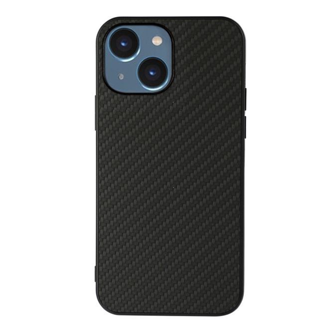 iPhone 15 Plus Case - Hardcase with Carbon Fiber Texture - Carbon Fiber Textures Series - Black