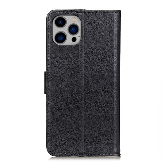 iPhone 15 Pro Max Handy Hülle - Classic II Leder Bookcover Series - schwarz