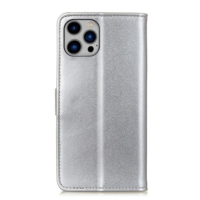Étui pour iPhone 15 Pro - Collection Classic II Cuir Livre - Argent