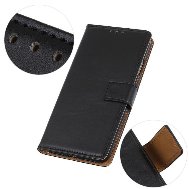 iPhone 15 Plus Phone Case - Classic II Leather Bookcover Series - Black