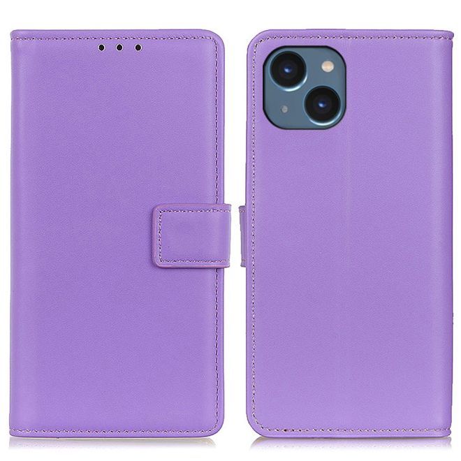 iPhone 15 Plus Phone Case - Classic II Leather Bookcover Series - Purple