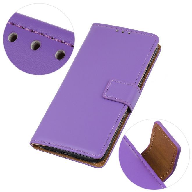iPhone 15 Plus Phone Case - Classic II Leather Bookcover Series - Purple