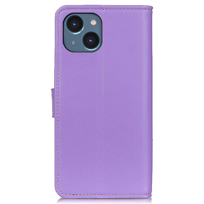 iPhone 15 Plus Phone Case - Classic II Leather Bookcover Series - Purple