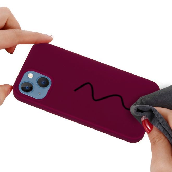 iPhone 15 Plus Phone Case - Softcase - Liquid Silicone Series - Burgundy