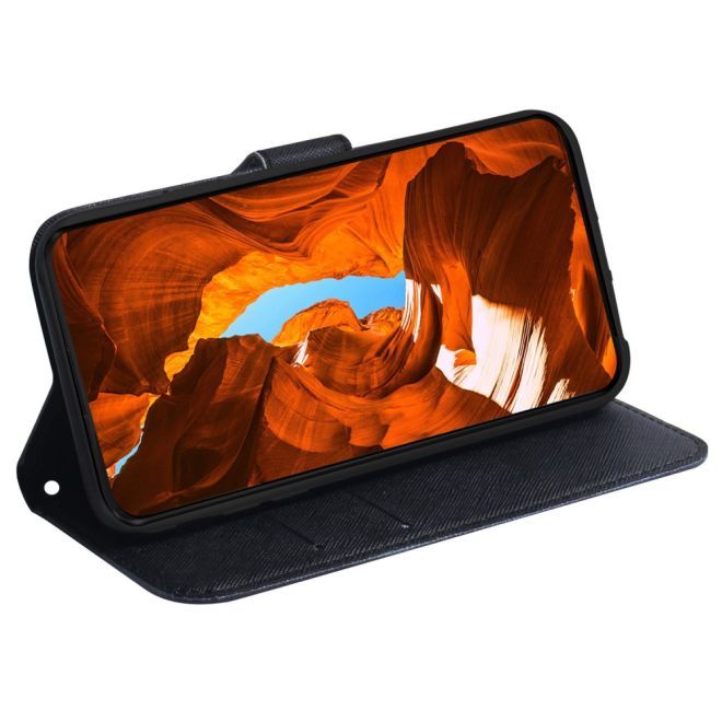 iPhone 15 Plus Phone Case - Leather Bookcover Image Series - Baby Wolf