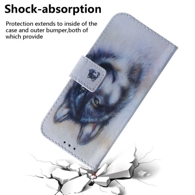 iPhone 15 Plus Phone Case - Leather Bookcover Image Series - Wolf