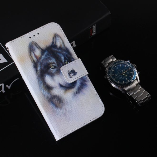 iPhone 15 Plus Phone Case - Leather Bookcover Image Series - Wolf