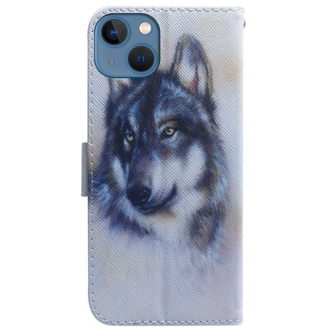 iPhone 15 Plus Phone Case - Leather Bookcover Image Series - Wolf