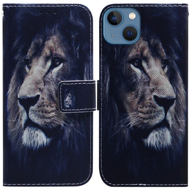 iPhone 15 Plus Phone Case - Leather Bookcover Image Series - Lion