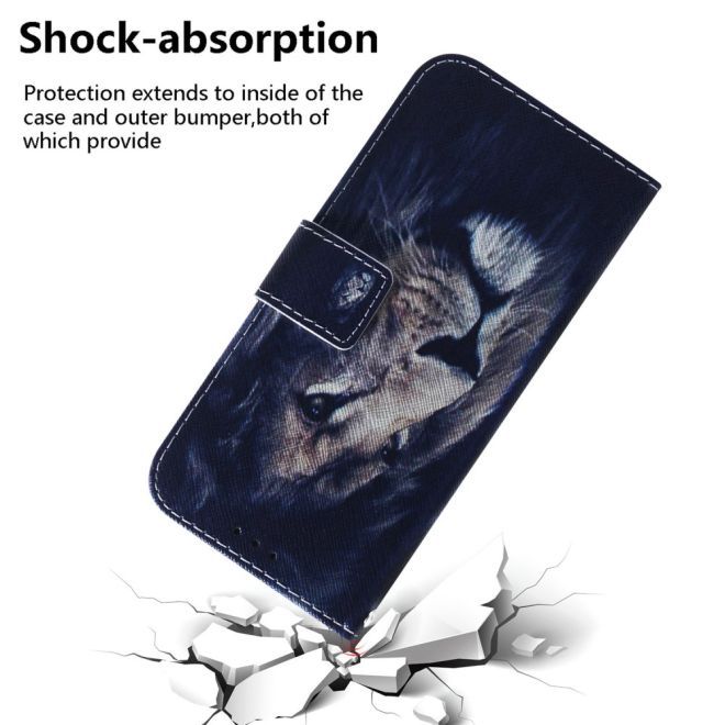 iPhone 15 Plus Phone Case - Leather Bookcover Image Series - Lion