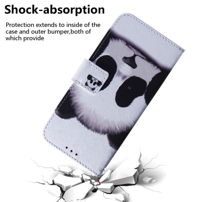 iPhone 15 Plus Phone Case - Leather Bookcover Image Series - Panda