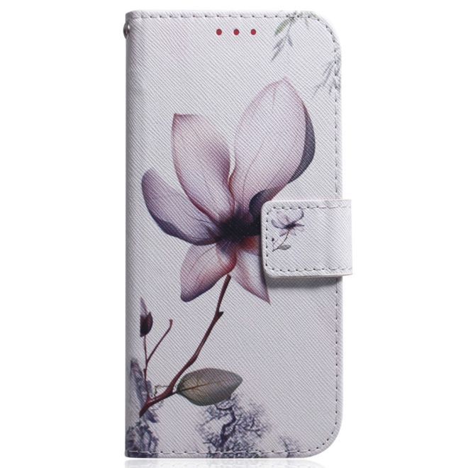 iPhone 15 Plus Phone Case - Leather Bookcover Image Series - Pink Flowers