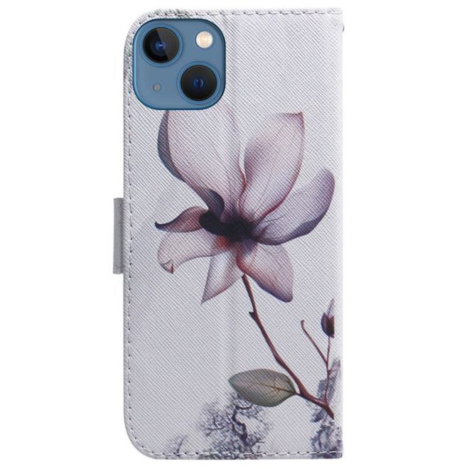 iPhone 15 Plus Phone Case - Leather Bookcover Image Series - Pink Flowers
