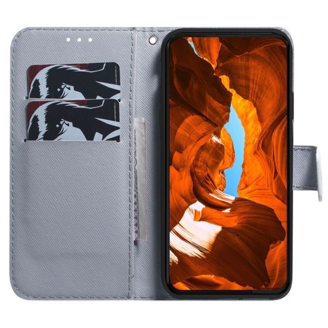 iPhone 15 Handy Hülle - Leder Bookcover Image Series - Tiger