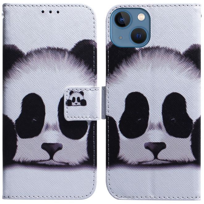 iPhone 15 Handy Hülle - Leder Bookcover Image Series - Panda