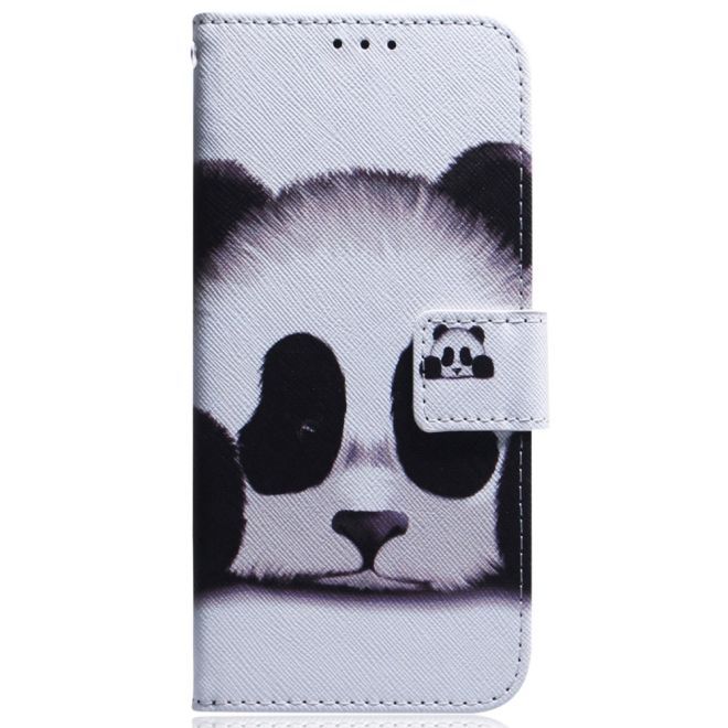 iPhone 15 Handy Hülle - Leder Bookcover Image Series - Panda