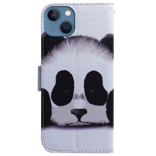 iPhone 15 Handy Hülle - Leder Bookcover Image Series - Panda