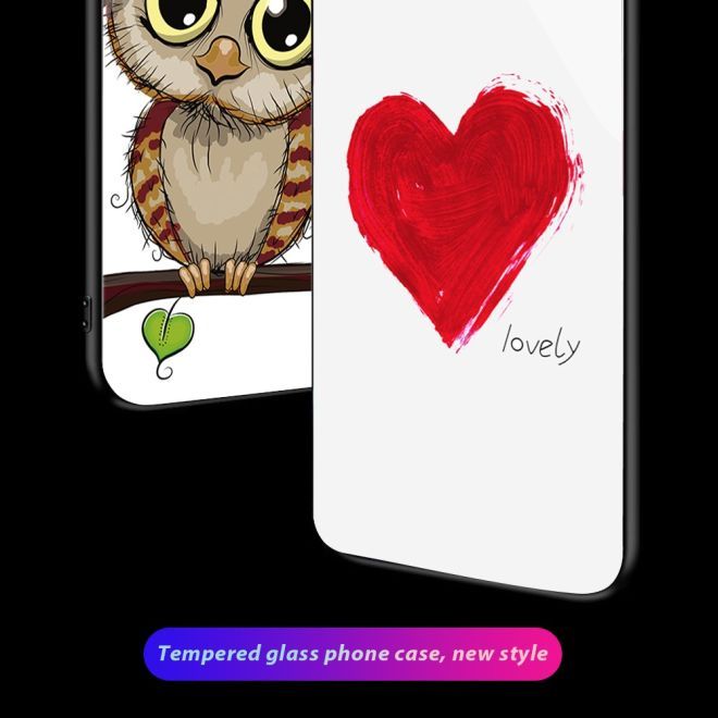 iPhone 15 Pro Max Case - Tempered Glass Hardcase with Soft TPU Edges - Red Heart